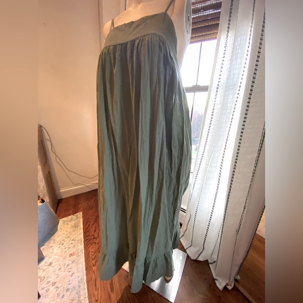 Green Cotton Maxi Dress